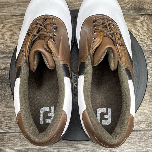 FootJoy FJ Leather White Brown Saddle Golf Shoes 45330 Mens 11.5 Wide - Picture 10 of 10